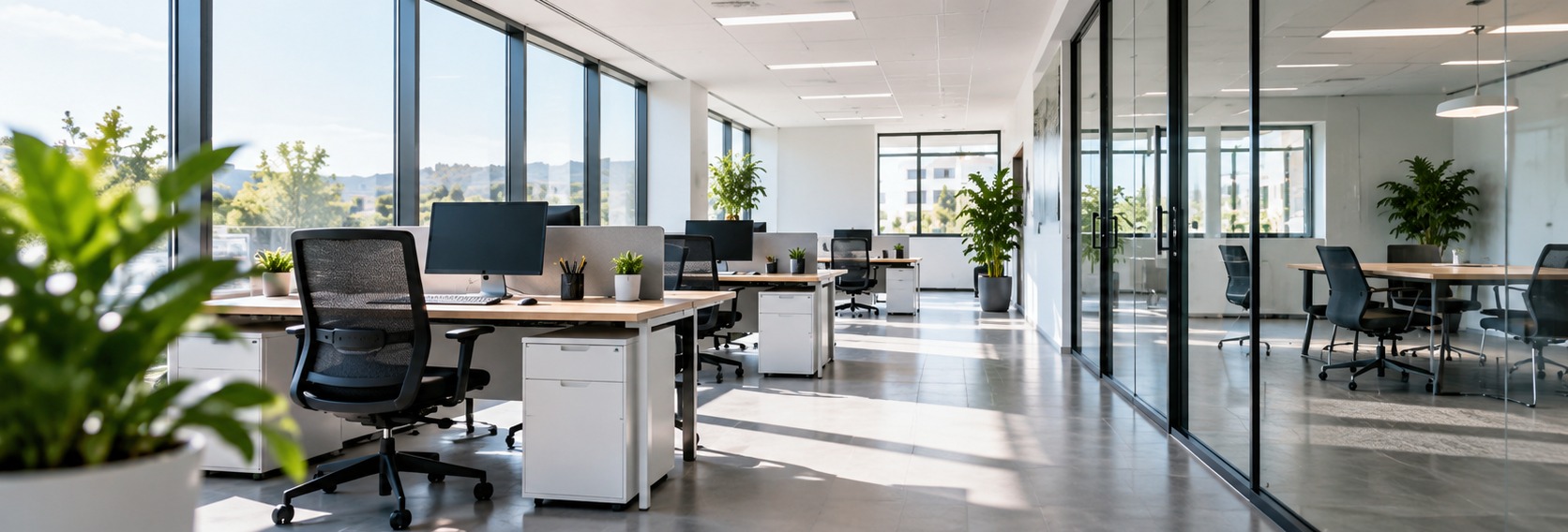 Bureaux professionnels propres et lumineux